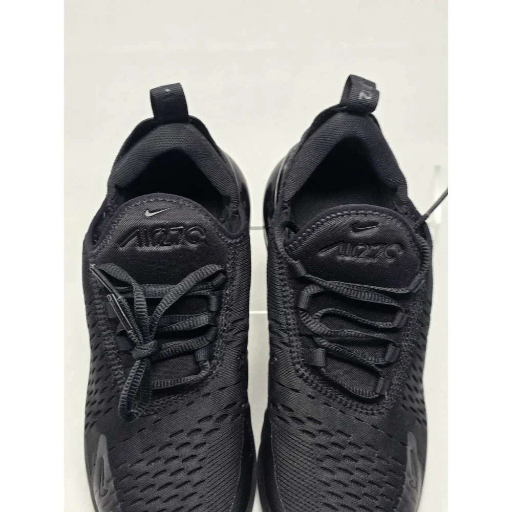 Nike Air Max 270 Kids Size 6.5Y Black Mesh Low Top Lace Up Sneakers BQ5776-001
